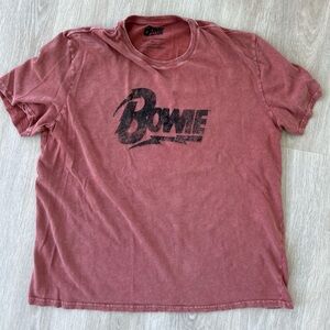 Lucky Brand Bowie Graphic T-Shirt XXL Rust Oversized Cotton Logo Tee